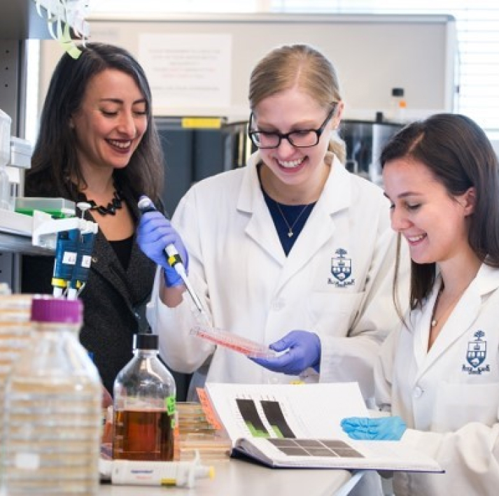 Three researchers at a laboratory at the University of Toronto